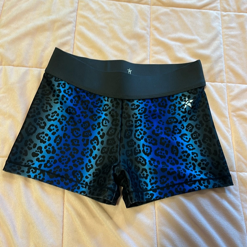 NWT Rebel Athletic CA cheetah spandex shorts size AS
